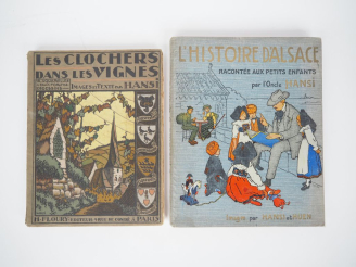 Vente aux enchères HANSI [WALTZ (Jean-Jacques), dit]. LES CLOCHERS DANS LES VIGNES. Aquar