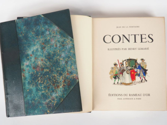 Vente aux enchères LA FONTAINE. CONTES. Éditions du Rameau d’Or, 1956. Deux volumes in-4 