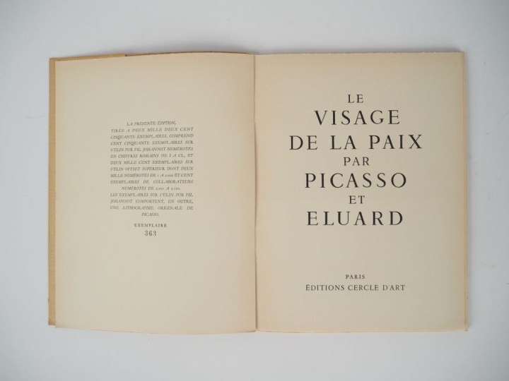 [PICASSO]. ÉLUARD (Paul). LE VISAGE DE LA PAIX PAR PICASSO ET ÉLUARD. 