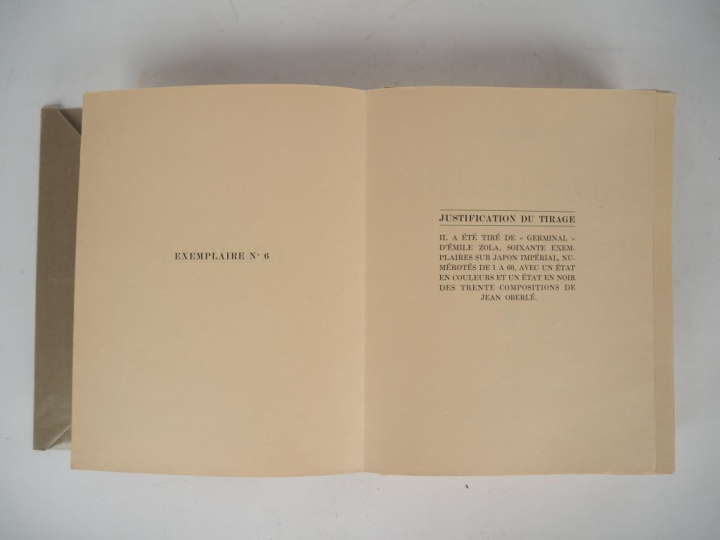 ZOLA (Émile). GERMINAL. P., Javal et Bourdeaux, 1928. Grand et fort vo