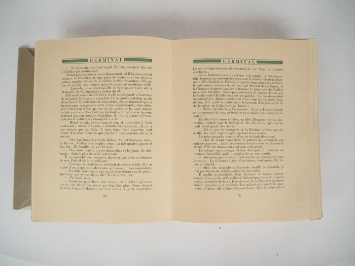 ZOLA (Émile). GERMINAL. P., Javal et Bourdeaux, 1928. Grand et fort vo