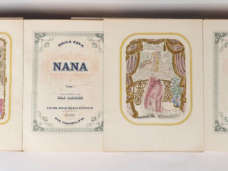 Vente aux enchères ZOLA (Émile). NANA. P., Jonquières, 1929. Deux volumes grand in-4 en f