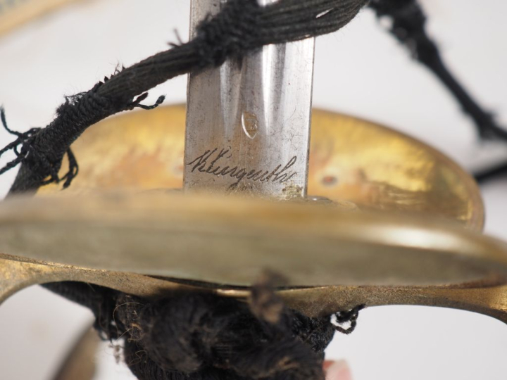 Épée d’officier Second Empire.  Fusée en corne, clavier à l’Aigle. Con