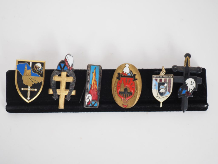 ESM SAINT-CYR Six insignes :  Nouveau Bahut (Arthus Bertrand Paris), M