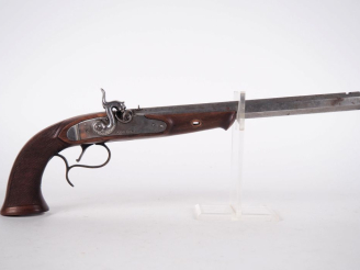 Vente aux enchères Pistolet à percussion pour le tir, calibre 45. Canons à pans marqué "W