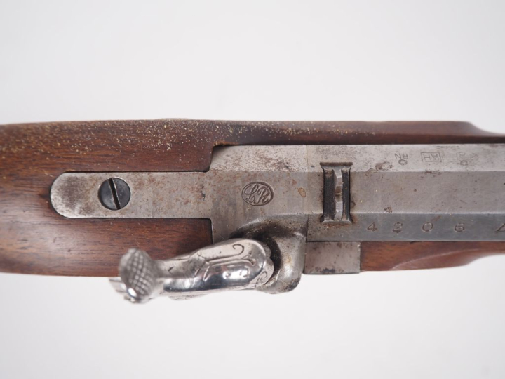 Pistolet à percussion pour le tir, calibre 45. Canons à pans marqué "W