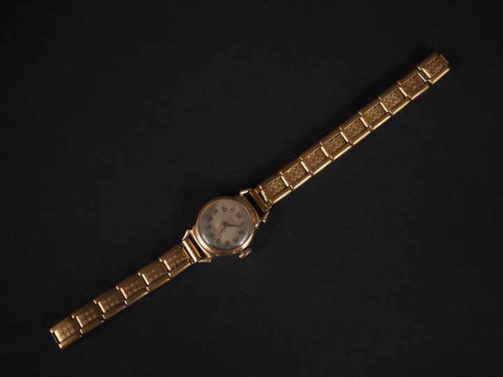 SELECT WATCH Montre bracelet de dame, boitier en or jaune 750.  Cadran