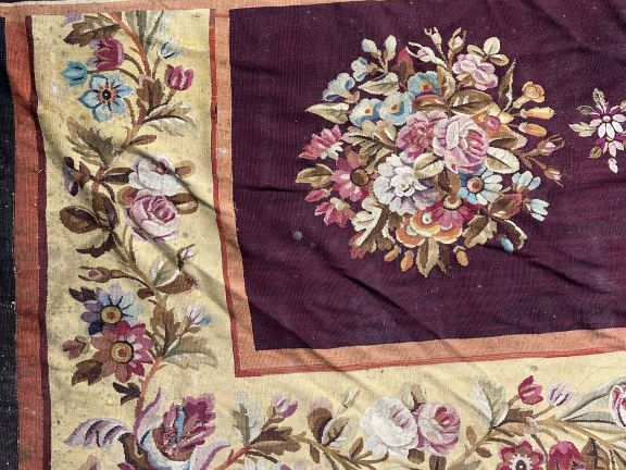 Tapis d'Aubusson, fin XVIIIème - début XIXème.  Tapis plat (technique 