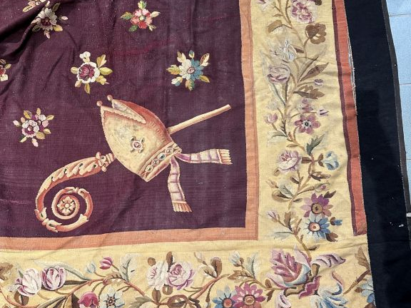 Tapis d'Aubusson, fin XVIIIème - début XIXème.  Tapis plat (technique 