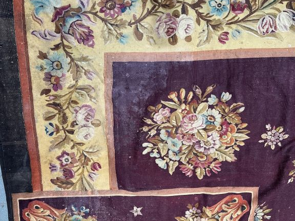 Tapis d'Aubusson, fin XVIIIème - début XIXème.  Tapis plat (technique 