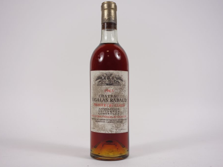 1 BOUTEILLE CHÂTEAU SIGALAS RABAUD 1er CC SAUTERNES - 1961 - LB/ET