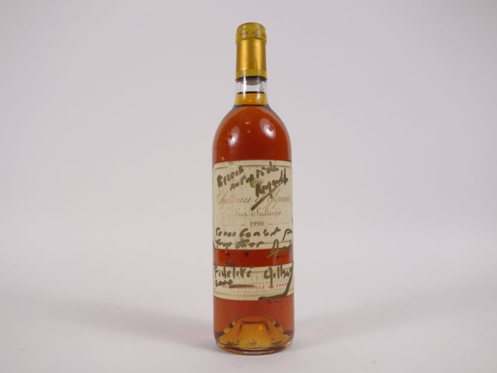 1 BOUTEILLE CHÂTEAU D'YQUEM 1er CCS SAUTERNES - 1990 - INSCRIPTIONS MA