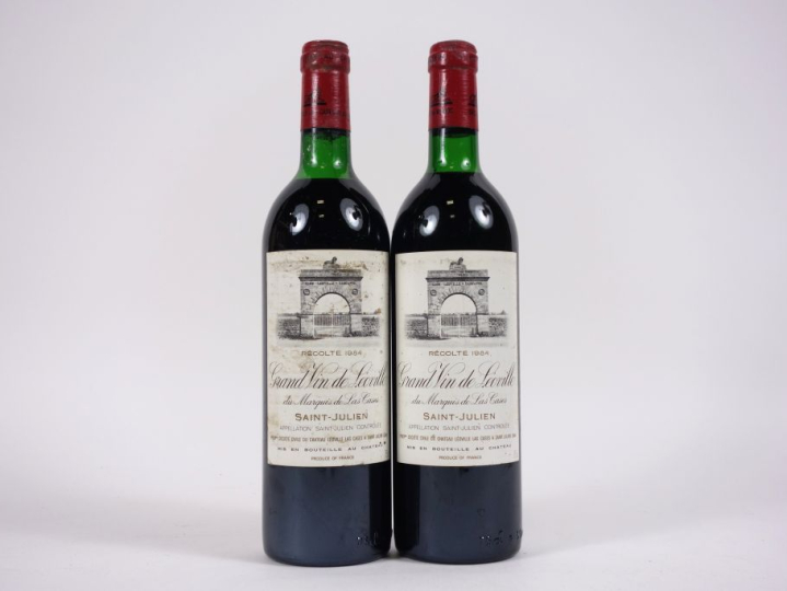 2 BOUTEILLES CHÂTEAU LÉOVILLE LAS CASES GCC ST JULIEN - 1984 - 1 LB/1 
