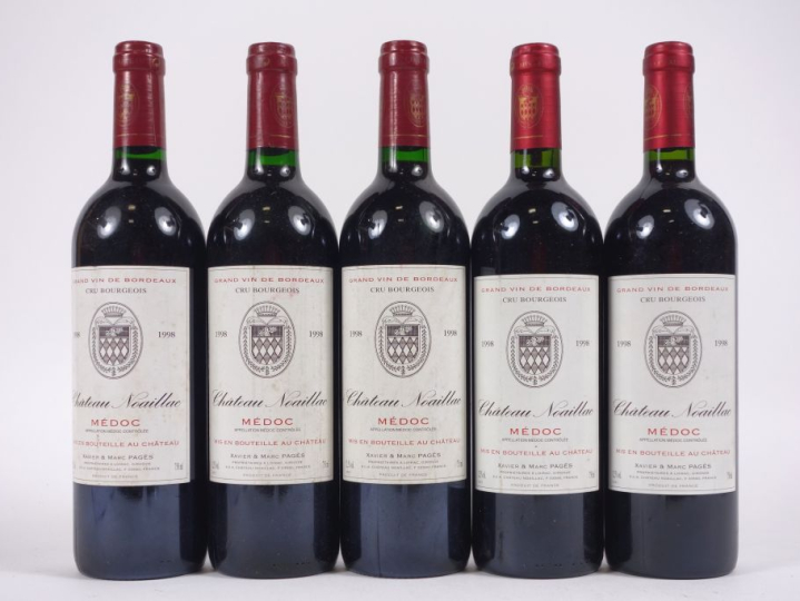 5 BOUTEILLES CHÂTEAU NOAILLAC CB MÉDOC - 1998
