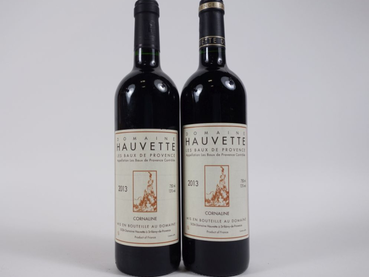 2 BOUTEILLES BAUX DE PROVENCE "CORNALINE" DOMAINE HAUVETTE - 2013