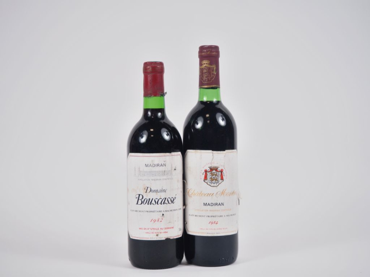 2 BOUTEILLES MADIRAN : 1 DOMAINE BOUSCASSÉ - 1982 - EA / 1 CHÂTEAU MON