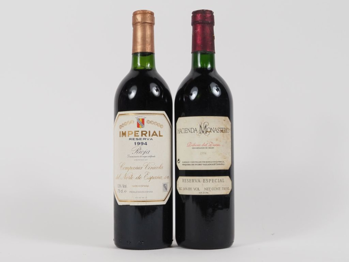 3 BOUTEILLES ESPAGNE DE 1994 : 2 RIOJA IMPERIAL RESERVA COMPAÑIA VINIC