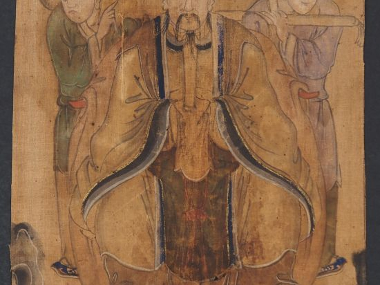 Chine, XIXe siècle Ensemble de six peintures, représentant des dieux d