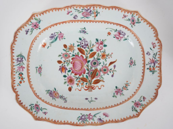 Chine, Compagnie des Indes, période Qianlong Terrine hexagonale couver
