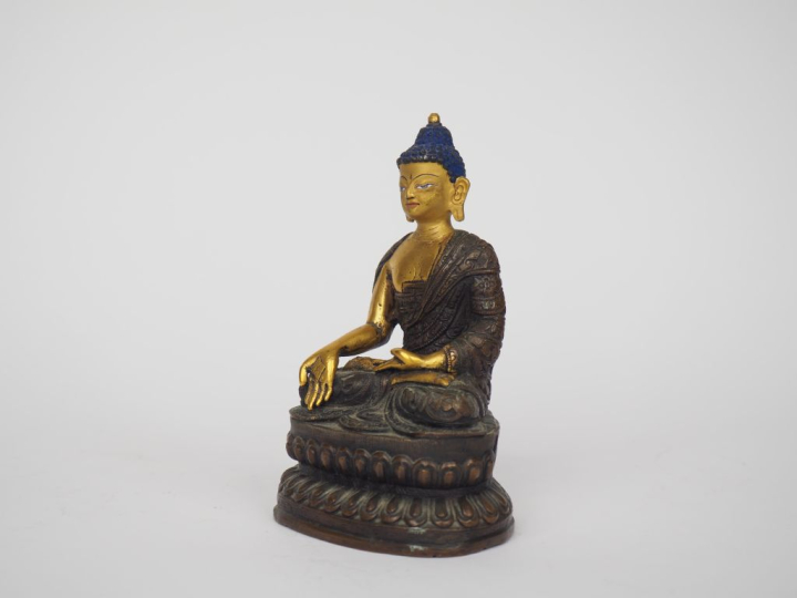 Tibet, XXe siècle Statuette en bronze, représentant le Bouddha assis s
