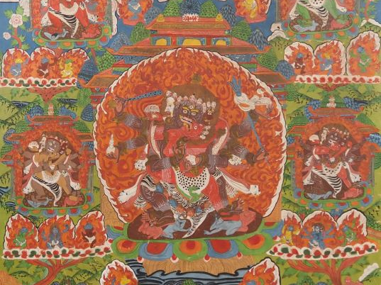 Tibet, début XXe siècle Important thangka à la détrempe sur toile, rep