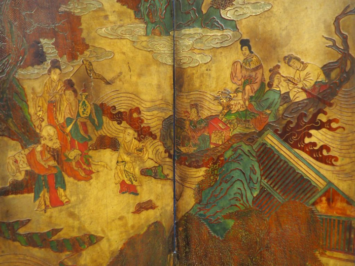 Chine, deuxième moitié du XIXe siècle,  Paravent à douze feuilles en l