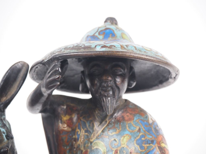 Japon, vers 1900 Groupe en bronze et émaux champlevés, représentant To
