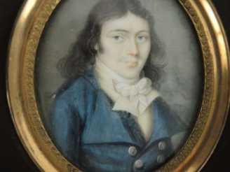 Vente aux enchères 	Miniature XIXe de style Directoire ‘Portrait de Chaudé, ancien direct