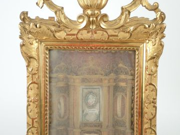 Reliquaire en paperolles fin XVIIIe-début XIXème, en forme de maitre a