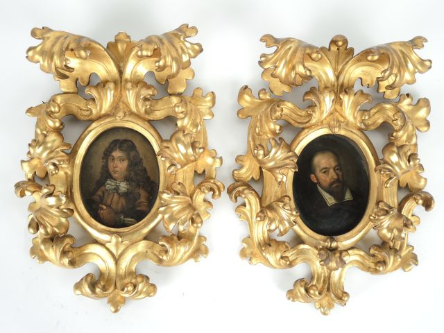 Ecole française XVIIIe "portrait de peintre et portrait d'homme barbu'