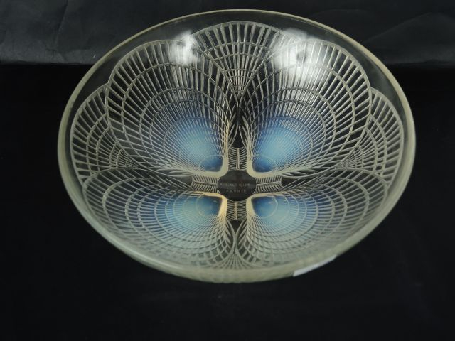 R.LALIQUE. Coupe " Coquilles" en verre opalescent. Signée. Diam. : 24 