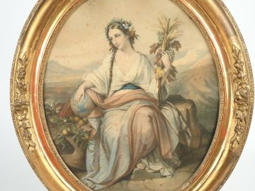 Suite de quatre lihtographies XIXème polychromes "les quatre saisons" 