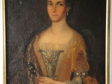 Ecole française XVIIIème 'Paire de portraits armoriés'. Huile sur toil