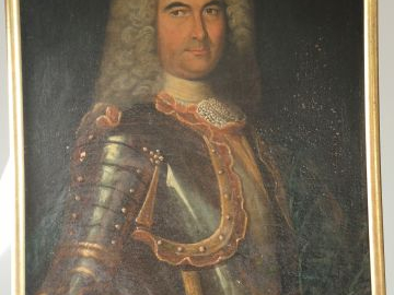 Ecole française XVIIIème 'Paire de portraits armoriés'. Huile sur toil