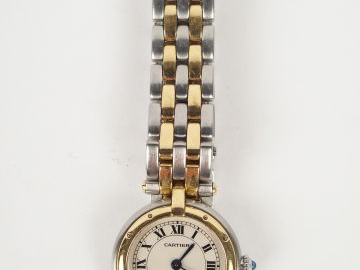 CARTIER. Montre de dame "Panthère Vendôme" en or et acier,. Numérotée 