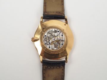 JAEGER LECOULTRE. Montre homme bracelet or jaune, modèle Ultra Thin or