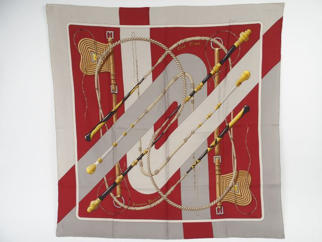 HERMES. Foulard 'Clic clac' en soie