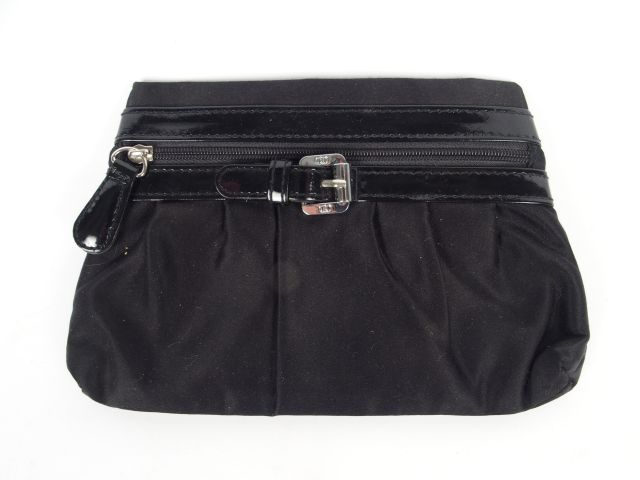 Christian DIOR. Porte monnaie en toile noire