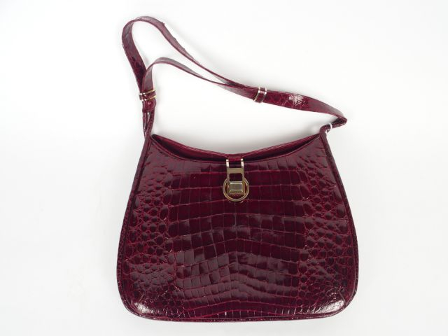 Sac italien en croco (ou imitations) bordeaux