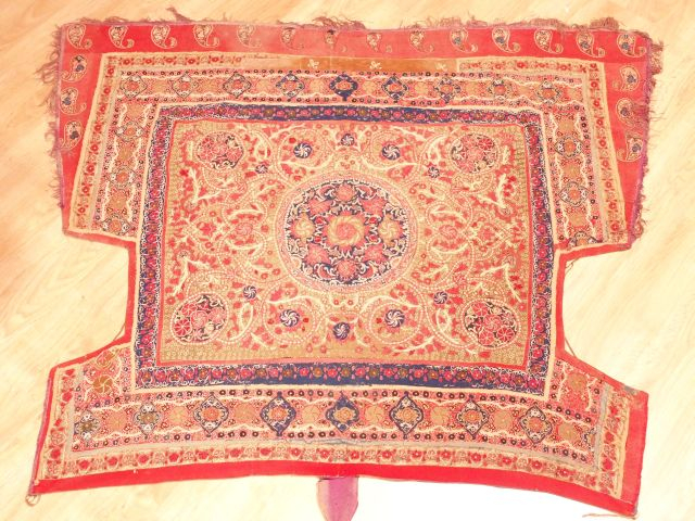 Tapis de selle ou tenture extrême-orientale XIXe