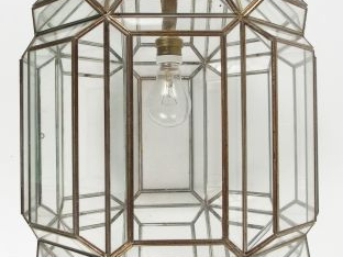 Lanterne en verre et métal