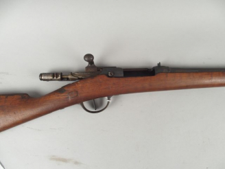 Vente aux enchères 91- Fusil chassepot 1866/74 rechambré et repercé au calibre 12/65. Can