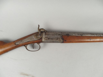 Vente aux enchères 105- Fusil Mono coup  a canon basculant. Calibre 16 a Broche, ouvertur