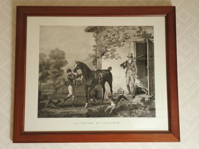 Carle VERNET. Paire de lithographies en noir 'Le chasseur' et 'le dépa
