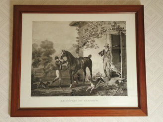 Vente aux enchères Carle VERNET. Paire de lithographies en noir 'Le chasseur' et 'le dépa