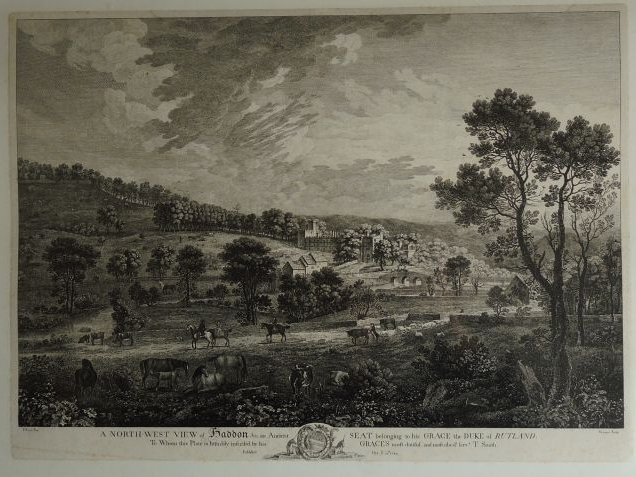 Tom SMITH Gravure en noir 'A north west view of Hadolon'