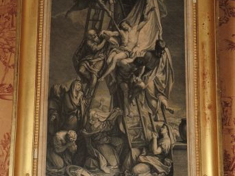 LEBRUN. Gravure en noir,  par Audran, dédié à Monseigneur de Noailles 