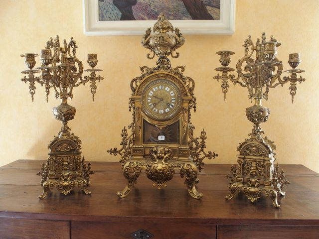 Garniture de cheminée en bronze de style Napoléon III