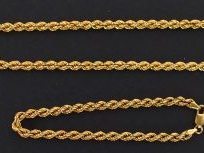 Vente aux enchères Parure or jaune 2 mailles torsadées comprenant un collier et un bracel