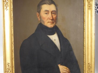 Vente aux enchères Ecole française XIX ème 'Portrait d'homme aux favoris'. Huile sur toil